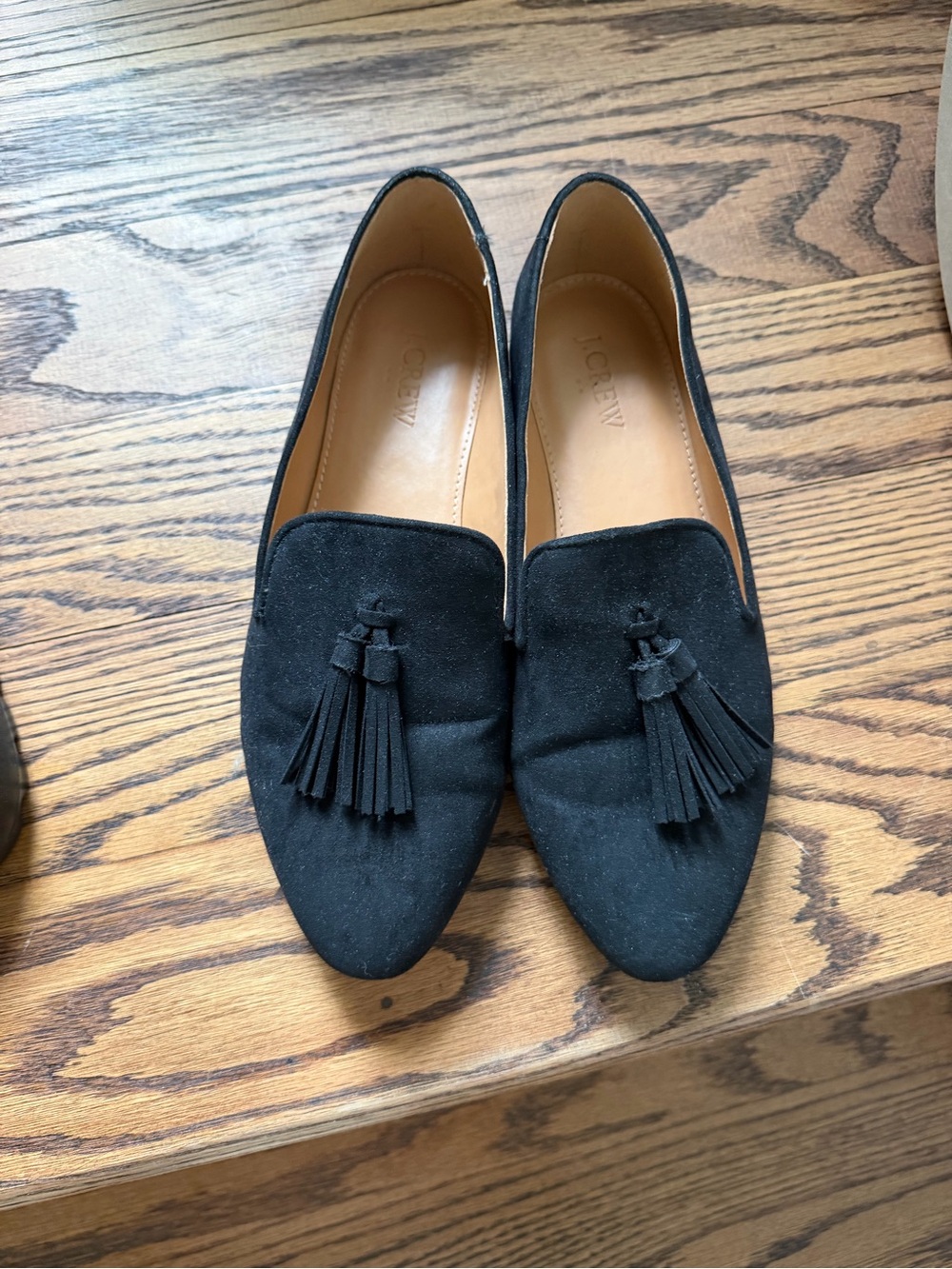 J. Crew Black Suede Tassel Loafers